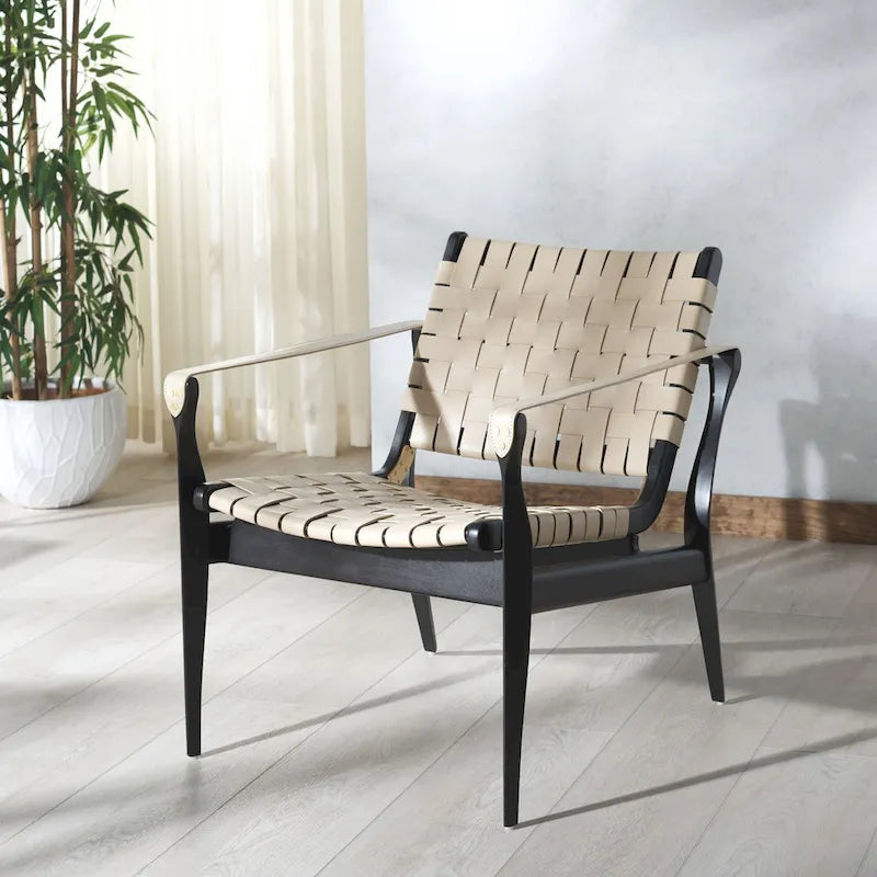 Sessel aus geflochtenem Leder