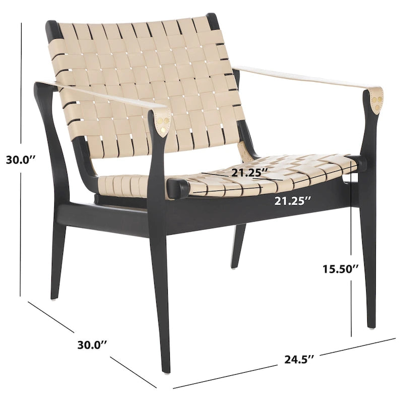 Sessel aus geflochtenem Leder