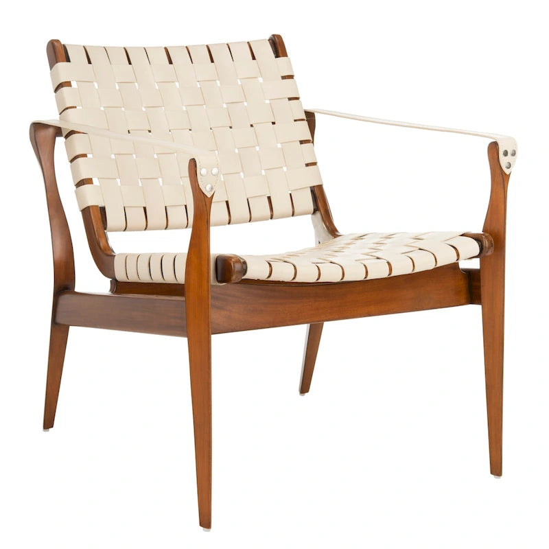 Sessel aus geflochtenem Leder