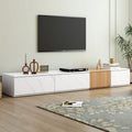 TV Stand with 4 Drawers & Faux Marble Top