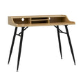 45" Moderner Schreibtisch mit niedrigem Aufsatz und konisch zulaufenden Metallbeinen