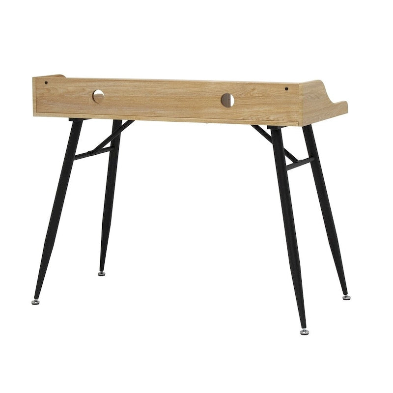 45" Moderner Schreibtisch mit niedrigem Aufsatz und konisch zulaufenden Metallbeinen