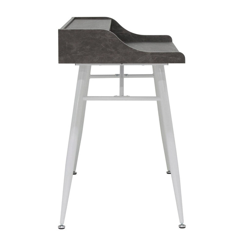 45" Moderner Schreibtisch mit niedrigem Aufsatz und konisch zulaufenden Metallbeinen