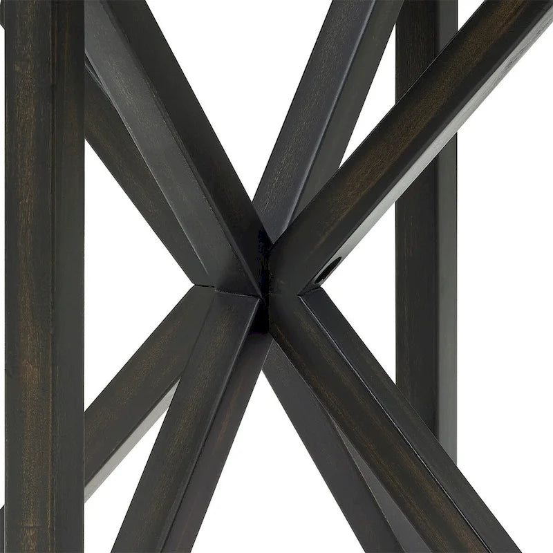 Round Tempered Glass Coffee Table with Solid Wood Tripod Base